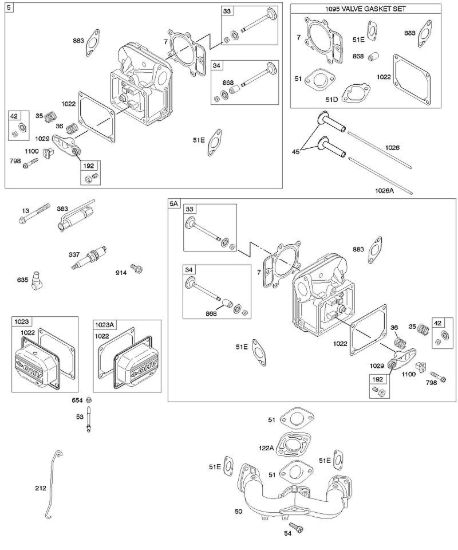 F - Testata del cilindro, set guarnizioni valvola, collettore di aspirazione, valvole B&S - 40 €¦ 407577-0111-E1 brand Stihl